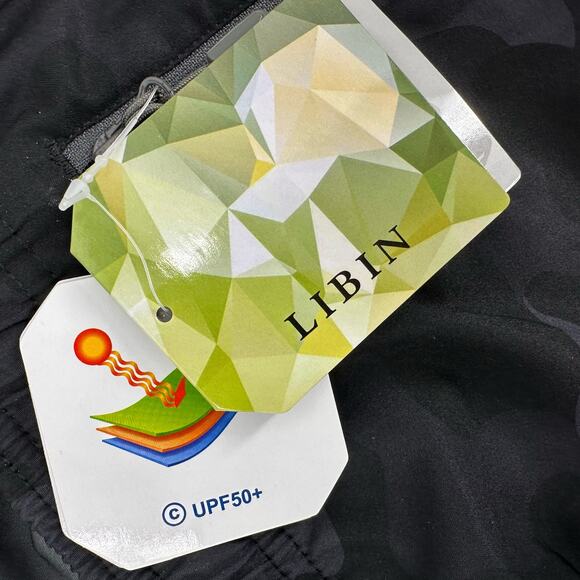 Libin Waterproof Camo Capri Cargo Zipper Pockets Elastic Waistband XXXL Black - Picture 9 of 10